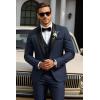 COOFANDY Mens Tuxedo Suit Set Slim Fit 2 Piece Dress Suit Shawl Lapel Tuxedo Jacket Pants for Wedding Dinner Prom Party(Navy)