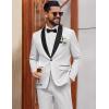 COOFANDY Mens Tuxedo Suit Set Slim Fit 2 Piece Dress Suit Shawl Lapel Tuxedo Jacket Pants for Wedding Dinner Prom Party(White)