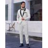 COOFANDY Mens Tuxedo Suit Set Slim Fit 2 Piece Dress Suit Shawl Lapel Tuxedo Jacket Pants for Wedding Dinner Prom Party(White)