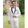 COOFANDY Mens Tuxedo Suit Set Slim Fit 2 Piece Dress Suit Shawl Lapel Tuxedo Jacket Pants for Wedding Dinner Prom Party(White)