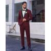 COOFANDY Mens Tuxedo Suit Set Slim Fit 2 Piece Dress Suit Shawl Lapel Tuxedo Jacket Pants for Wedding Dinner Prom Party(Wine Red)