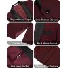 COOFANDY Mens Tuxedo Suit Set Slim Fit 2 Piece Dress Suit Shawl Lapel Tuxedo Jacket Pants for Wedding Dinner Prom Party(Wine Red)