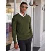 COOFANDY Men’s V Neck Sweater Lightweight Knitted Pullover Sweaters(Army Green)