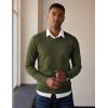 COOFANDY Men’s V Neck Sweater Lightweight Knitted Pullover Sweaters(Army Green)