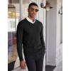COOFANDY Men’s V Neck Sweater Lightweight Knitted Pullover Sweaters(Black)
