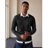 COOFANDY Men’s V Neck Sweater Lightweight Knitted Pullover Sweaters(Black)