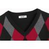 COOFANDY Men’s V Neck Sweater Lightweight Knitted Pullover Sweaters(Black-diamond Pattern)