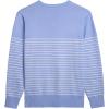 COOFANDY Men’s V Neck Sweater Lightweight Knitted Pullover Sweaters(Blue-striped)