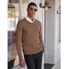 COOFANDY Men’s V Neck Sweater Lightweight Knitted Pullover Sweaters(Brown)