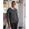 COOFANDY Men’s V Neck Sweater Lightweight Knitted Pullover Sweaters(Dark Grey)