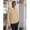 COOFANDY Men’s V Neck Sweater Lightweight Knitted Pullover Sweaters(Khaki)