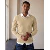 COOFANDY Men’s V Neck Sweater Lightweight Knitted Pullover Sweaters(Khaki)