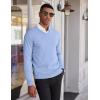COOFANDY Men’s V Neck Sweater Lightweight Knitted Pullover Sweaters(Light Blue)