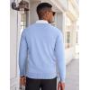 COOFANDY Men’s V Neck Sweater Lightweight Knitted Pullover Sweaters(Light Blue)
