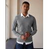 COOFANDY Men’s V Neck Sweater Lightweight Knitted Pullover Sweaters(Light Grey)