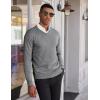 COOFANDY Men’s V Neck Sweater Lightweight Knitted Pullover Sweaters(Light Grey)