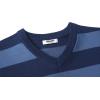 COOFANDY Men’s V Neck Sweater Lightweight Knitted Pullover Sweaters(Navy-striped)