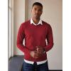 COOFANDY Men’s V Neck Sweater Lightweight Knitted Pullover Sweaters(Red)
