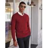 COOFANDY Men’s V Neck Sweater Lightweight Knitted Pullover Sweaters(Red)