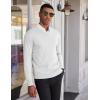 COOFANDY Men’s V Neck Sweater Lightweight Knitted Pullover Sweaters(White)