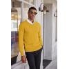 COOFANDY Men’s V Neck Sweater Lightweight Knitted Pullover Sweaters(Yellow)