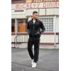 COOFANDY Mens Velour Tracksuits 2 Piece Set Outfits Zip Up Sweatsuits Velvet Jacket Pants Set(Black)