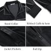 COOFANDY Mens Velour Tracksuits 2 Piece Set Outfits Zip Up Sweatsuits Velvet Jacket Pants Set(Black)