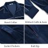 COOFANDY Mens Velour Tracksuits 2 Piece Set Outfits Zip Up Sweatsuits Velvet Jacket Pants Set(Navy)