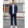 COOFANDY Mens Velour Tracksuits 2 Piece Set Outfits Zip Up Sweatsuits Velvet Jacket Pants Set(Navy)