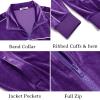COOFANDY Mens Velour Tracksuits 2 Piece Set Outfits Zip Up Sweatsuits Velvet Jacket Pants Set(Purple)
