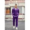 COOFANDY Mens Velour Tracksuits 2 Piece Set Outfits Zip Up Sweatsuits Velvet Jacket Pants Set(Purple)