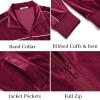 COOFANDY Mens Velour Tracksuits 2 Piece Set Outfits Zip Up Sweatsuits Velvet Jacket Pants Set(Wine Red)