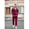 COOFANDY Mens Velour Tracksuits 2 Piece Set Outfits Zip Up Sweatsuits Velvet Jacket Pants Set(Wine Red)