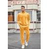 COOFANDY Mens Velour Tracksuits 2 Piece Set Outfits Zip Up Sweatsuits Velvet Jacket Pants Set(Yellow)