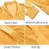 COOFANDY Mens Velour Tracksuits 2 Piece Set Outfits Zip Up Sweatsuits Velvet Jacket Pants Set(Yellow)