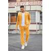 COOFANDY Mens Velour Tracksuits 2 Piece Set Outfits Zip Up Sweatsuits Velvet Jacket Pants Set(Yellow)