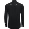 COOFANDY Men’s Western Cowboy Shirt Long Sleeve Embroidered Shirt Slim Fit Cotton Casual Button Down Shirt(Black-pat9)