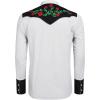 COOFANDY Men’s Western Cowboy Shirt Long Sleeve Slim Fit Rose Embroidered Cotton Casual Button Down Shirts(White (Retro Rose))