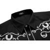 COOFANDY Men’s Western Shirts Long Sleeve Embroideres Cowboy Shirts Casual Button Down Shirt(Black (Pattern3))