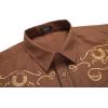 COOFANDY Men’s Western Shirts Long Sleeve Embroideres Cowboy Shirts Casual Button Down Shirt(Brown (Pattern3))