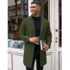 COOFANDY Mens Wool Blend Coat Winter Trench Coats Notched Lapel Collar Single Breasted Overcoat Classic Peacoat With Pockets(Army Green)