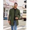 COOFANDY Mens Wool Blend Coat Winter Trench Coats Notched Lapel Collar Single Breasted Overcoat Classic Peacoat With Pockets(Army Green)