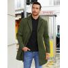 COOFANDY Mens Wool Blend Coat Winter Trench Coats Notched Lapel Collar Single Breasted Overcoat Classic Peacoat With Pockets(Army Green)