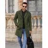 COOFANDY Mens Wool Blend Coat Winter Trench Coats Notched Lapel Collar Single Breasted Overcoat Classic Peacoat With Pockets(Army Green)