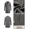 COOFANDY Mens Wool Blend Coat Winter Trench Coats Notched Lapel Collar Single Breasted Overcoat Classic Peacoat With Pockets(Black Plaid)