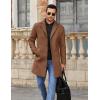 COOFANDY Mens Wool Blend Coat Winter Trench Coats Notched Lapel Collar Single Breasted Overcoat Classic Peacoat With Pockets(Brown)