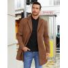 COOFANDY Mens Wool Blend Coat Winter Trench Coats Notched Lapel Collar Single Breasted Overcoat Classic Peacoat With Pockets(Brown)