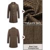 COOFANDY Mens Wool Blend Coat Winter Trench Coats Notched Lapel Collar Single Breasted Overcoat Classic Peacoat With Pockets(Brown Plaid)