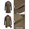 COOFANDY Mens Wool Blend Coat Winter Trench Coats Notched Lapel Collar Single Breasted Overcoat Classic Peacoat With Pockets(Brown Plaid)