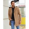COOFANDY Mens Wool Blend Coat Winter Trench Coats Notched Lapel Collar Single Breasted Overcoat Classic Peacoat With Pockets(Camel)